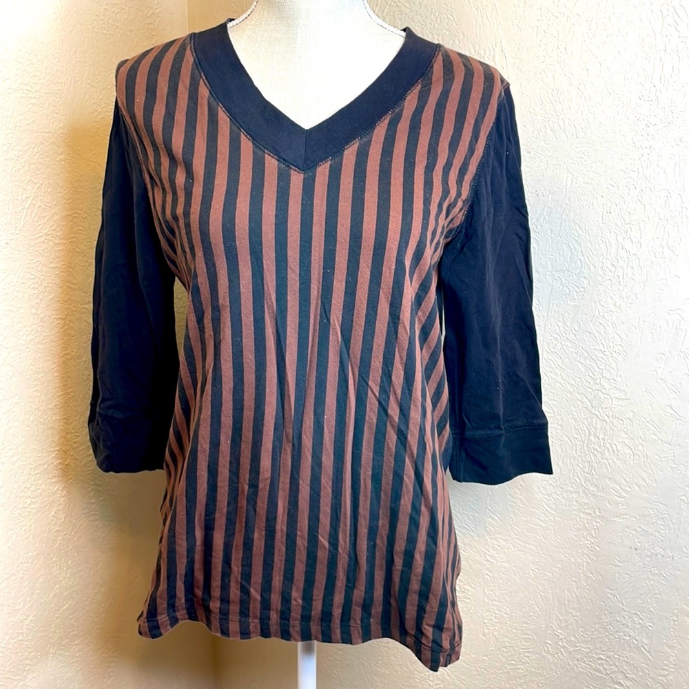 Norma Kamali 100% Organic Cotton Striped Shirt